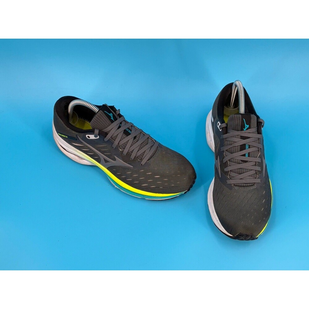 Mizuno Wave Rider 24 Women’s 9 Gray Neon Running Shoes J1GD200316